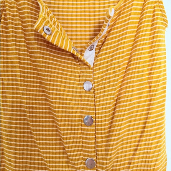 Yellow Striped Button-Down Dress - Picture 3 of 4